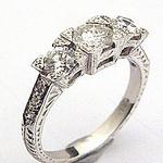 18k White Gold Diamond Trilogy Ring